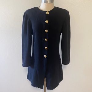 St John Knit Black Sweater Cardigan M